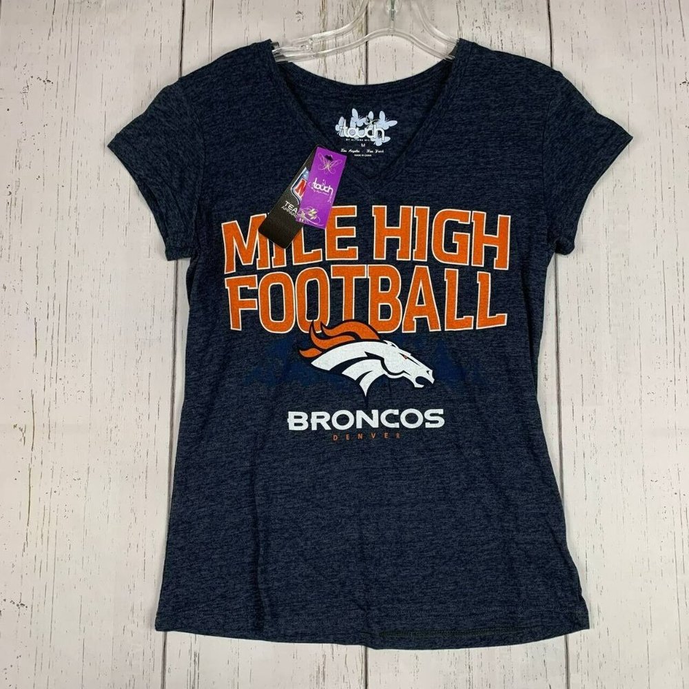 Denver Broncos NFL Medium Touch Casual T-Shirt Gray New Women‎